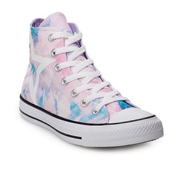 Converse All-Star Chuck Taylor Lilac Tie Dye High Top Sneakers - Picture 3 of 9